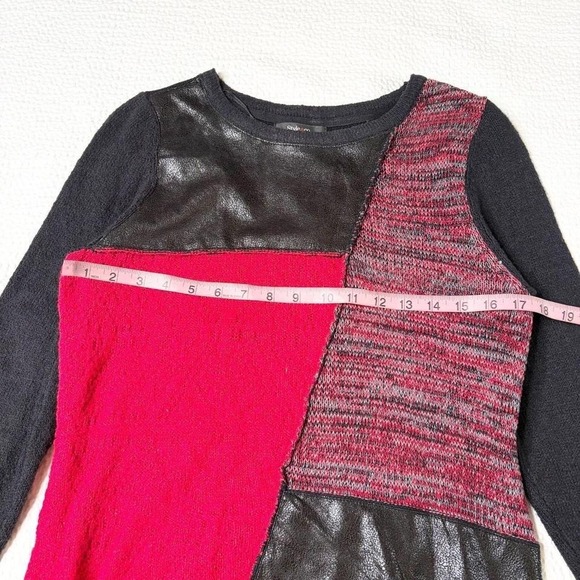 Style & Co. black/red patchwork long sleeve mini dress - Picture 4 of 5